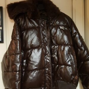 puffy coat with fur hood